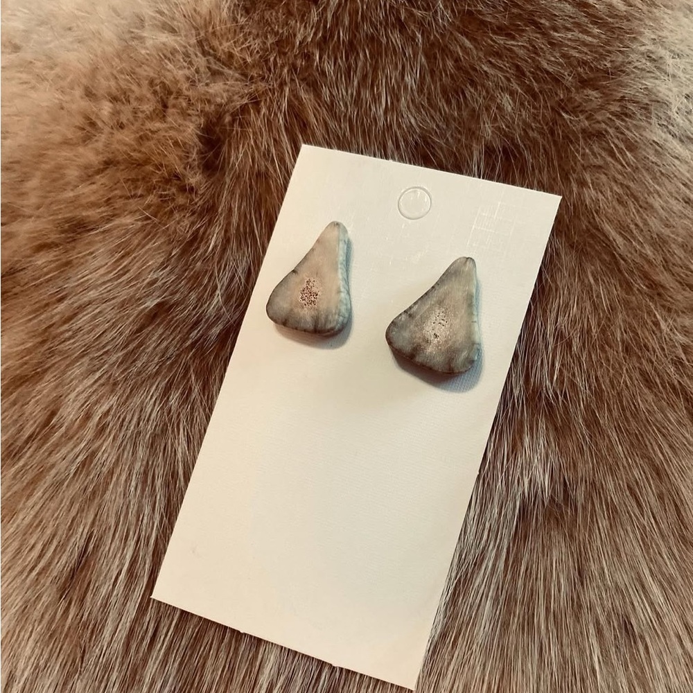 NEW & HANDMADE - Deer Antler Stud Earrings - Hypoallergenic Stainless Steel